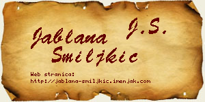 Jablana Smiljkić vizit kartica